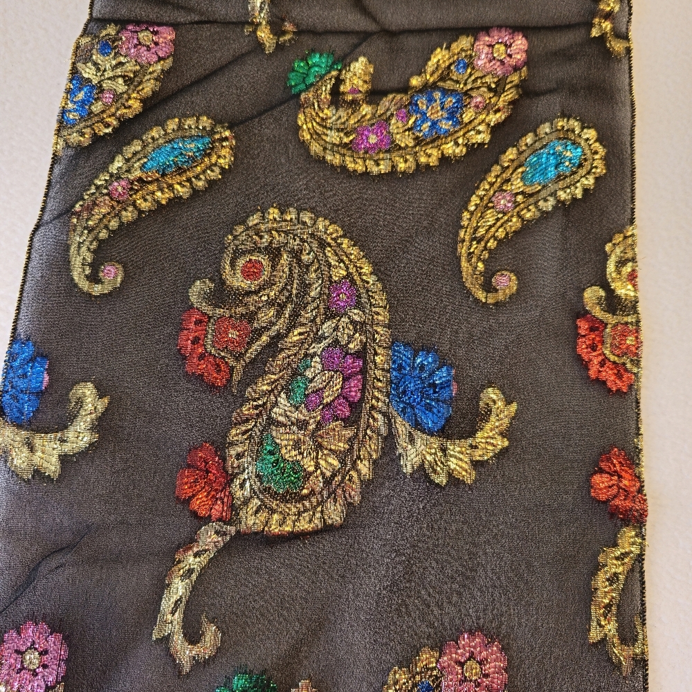 Robinson's Black With Metalic‎ Prints About 58" Long
